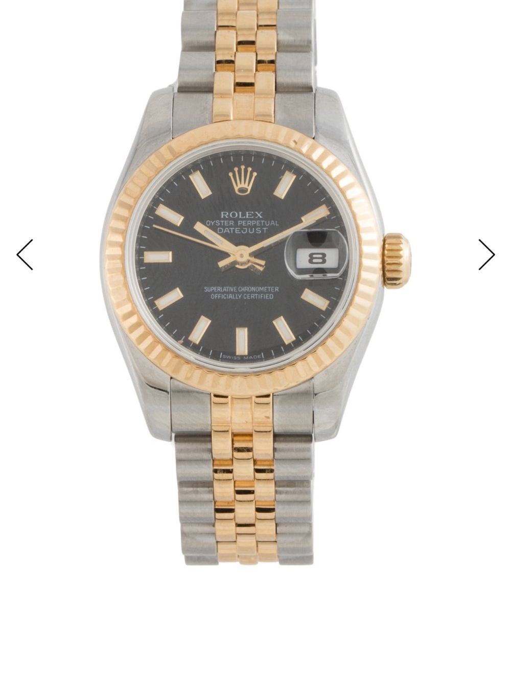 Rolex Two-Tone Gold and Silver Datejust with Black Dial